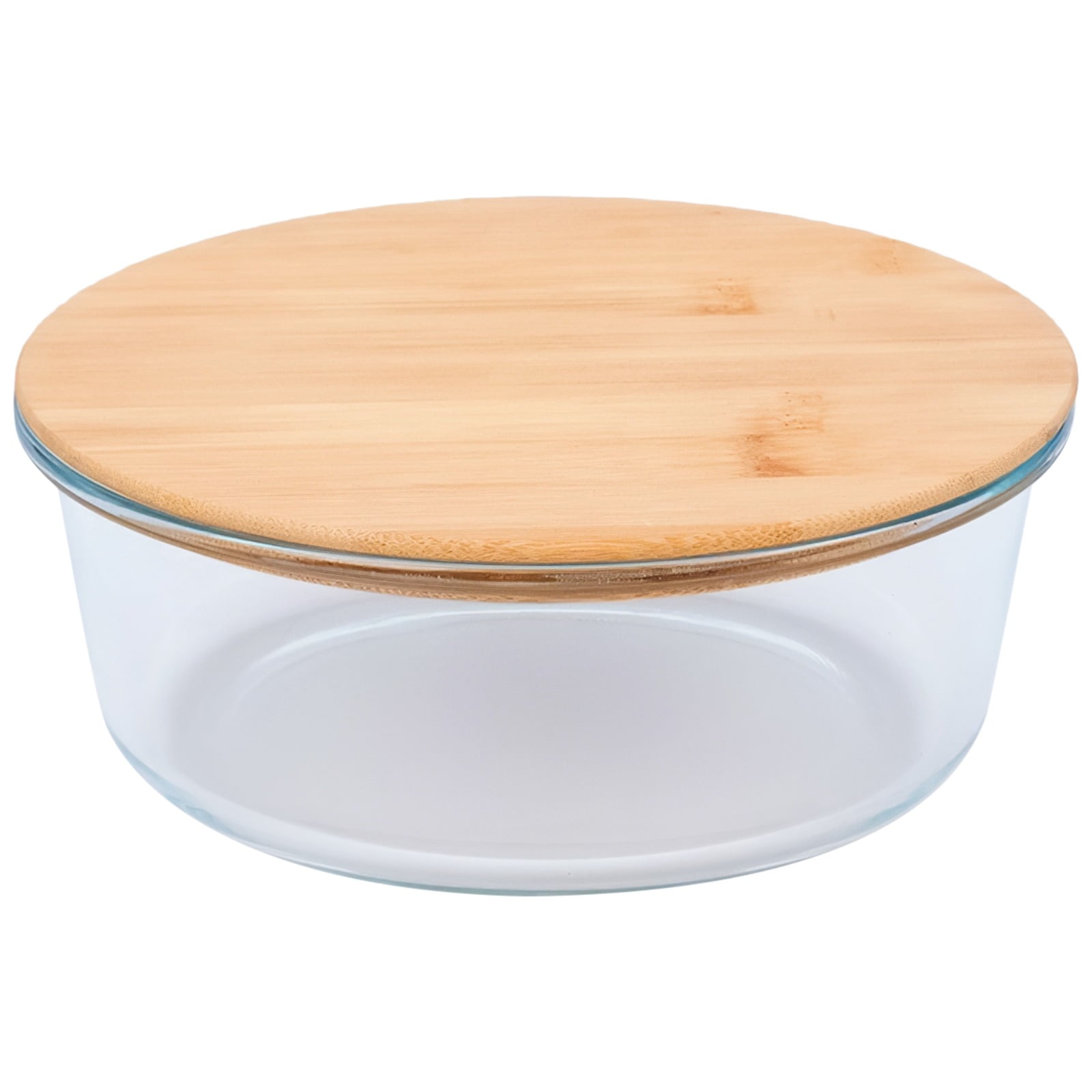 Extra Large Glass Salad Bowl with Lid, 1300ml Round Glass Serving - Main Image
