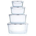 Extra Large Glass Storage Containers with Lids, Set8Piece Lunch Containers, Ideal for Storing