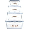 Extra Large Glass Storage Containers with Lids, Set8Piece Lunch Containers, Ideal for Storing