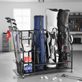 thumbnail image 1 of Gloperti Extra Large Golf Bag Organizer Rack，Wall Mount Storage Holds 4 Golf Bags & Clubs, 1 of 8