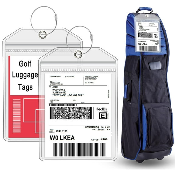 Extra Large Golf Luggage Tag,Shipping Tags for Golf Bag,9" x 6" Travel Luggage Bag- 2 Pack