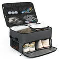 thumbnail image 1 of Extra Large Golf Trunk Organizer, Separate Ventilated Compartment for 2 Pair Shoes, Tees, Dividers, Storage for Gloves, Balls, Golfer Gift Essentials for Men -Dark Grey, 1 of 7