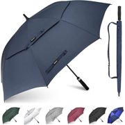 Extra Large Golf Umbrella, Automatic Open Travel Rain Umbrella with Windproof Water Resistant Double Canopy, Oversize Vented Umbrellas for 2-3 Men and UV Protection, Multiple Colors-wpp