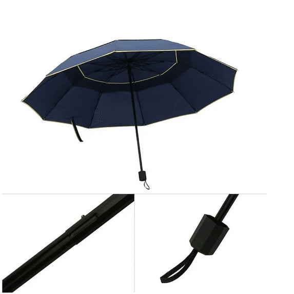 Extra Large Golf Umbrella Windproof Rainproof Double Vented Foldable Compact Clip Installation for Outdoor Sports Beach Travel Events