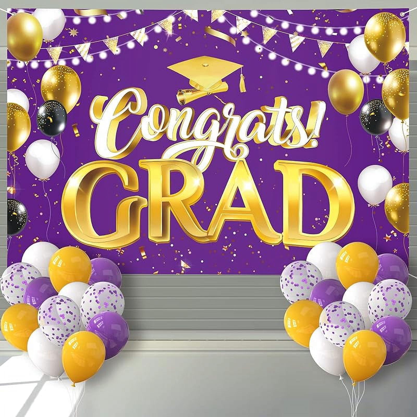 Extra Large Graduation Banner Decorations 72" x 48" Backdrop with 24Pcs ...