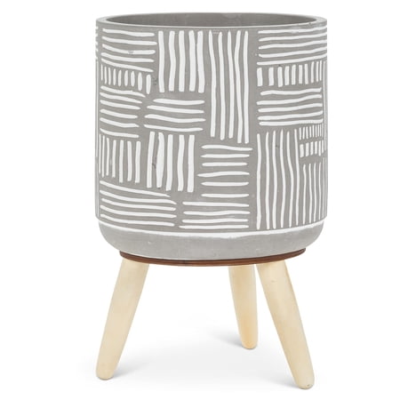 Abbott Collection 27-TRIPOD-02-XLG Extra Large Grid Tripod Planter, Grey/White