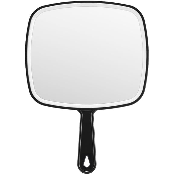 Extra Large Hand Mirror, Hand Mirror for Men,Salon Barber Hairdressing Handheld Mirror with Handle,Travel Mirror (Square Black 9" x 12.4")