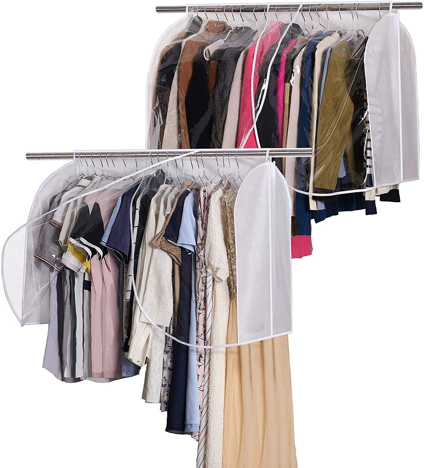 Extra Large Hanging Garment Rack Cover Storage with Clear PVC Window ...