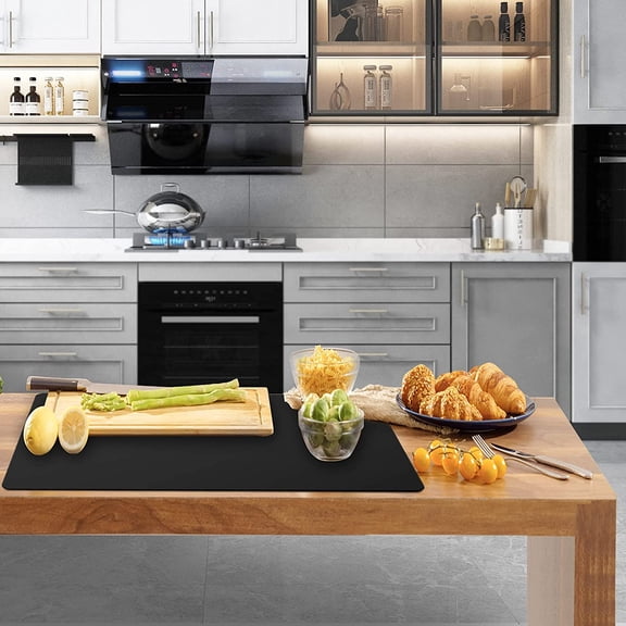 Extra Large Heat Resistant Silicone Mat for Kitchen Counter and Workbench - Black 39.4x23.5in