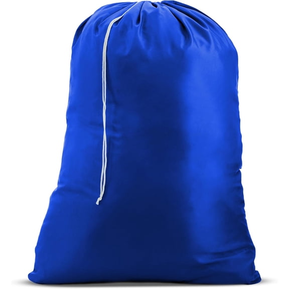 Extra Large Heavy Duty Laundry Bag 30" x 40" Durable Nylon with Locking Drawstring Closure, Machine Washable, Fits Laundry Basket, Travel & Dorm Clothes Organizer, Royal Blue