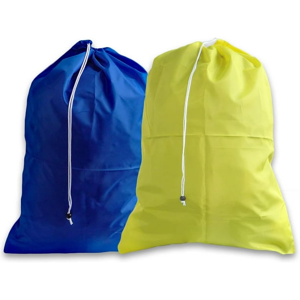 Extra Large Heavy Duty Laundry Bags, Royal Blue And Yellow, (2 Pack)