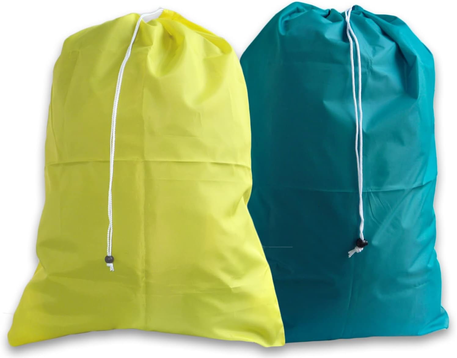 Extra Large Heavy Duty Laundry Bags, Yellow And Teal, (2 Pack