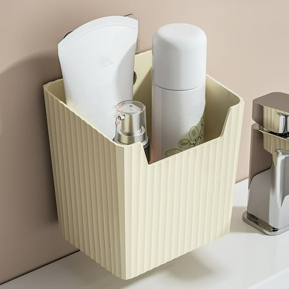 Wall Mounted Multifunctional Storage Box Organizer | Waste Washcloth Holder | Towel Cotton Soft Towel Bucket | Front Notch Design | Size 10x11.5x11cm or 20x8.5x12cm | Includes 1 Piece