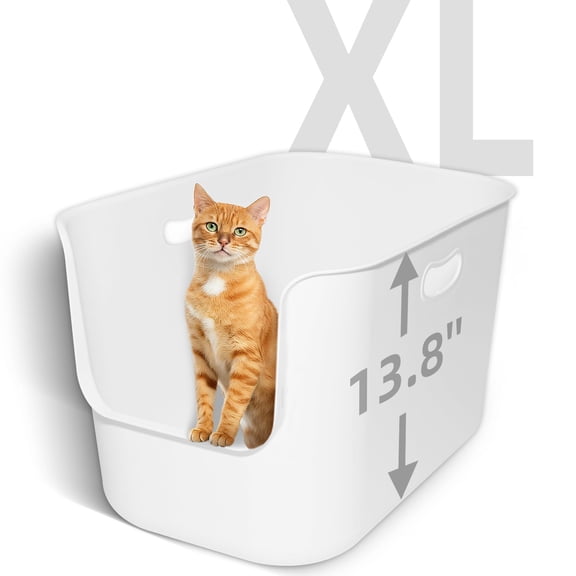 Extra Large High Sided Litter Box,22.6"14.8"13.8" XL Cat Litter Box for Indoor Cats,Jumbo Cat Box for Big Cats,Open Top Tall Litter Pan with High Wall,Easy to Clean,Anti-Splashing Design