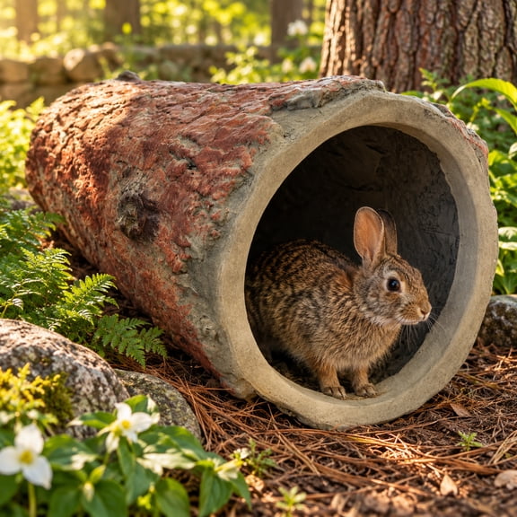Extra Large Hollow Log Animal Hideout Natural Rabbit, Tortoise & Reptile Habitat Tunnel