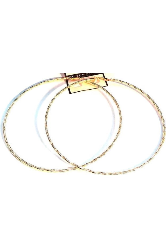 Extra Large Hoop Earrings 5.5 inch Gold Tone Hoops