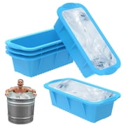 Extra Large Ice Block Mold, 5 Pack 2.43lbs Ice Cubes for Cold Plunge or Coolers,Reusable Silicone Ice Molds for Ice Bath Chiller,Big Ice TrayBlue