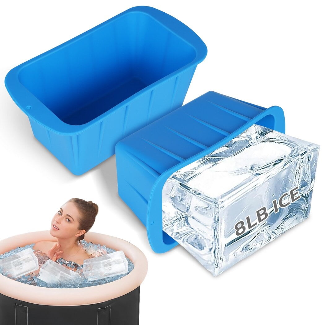 Extra Large Ice Block Molds, 2 Pcs 8lb Silicone Ice Cube Molds ...