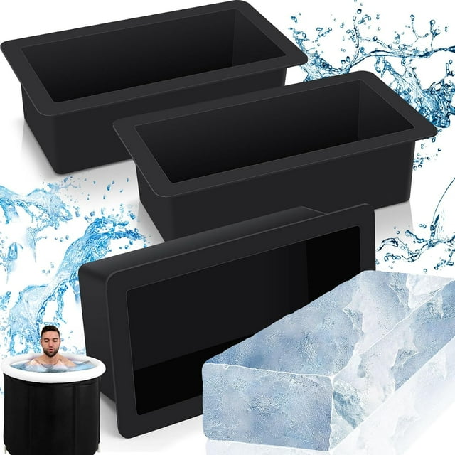 Extra Large Ice Cube Mold, 3Pcs Big Ice Block Molds For Ice Bath Tub