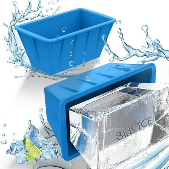 Extra Large Ice-Cube Molds 4Pack Silicone Ice Block Molds for Ice Plunge Tub, Reusable Ice-Cube Trays for Freezer Blue