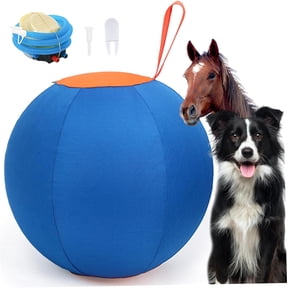 Extra Large Inflatable Dog Toy Ball, Durable Tear-Resistant Inflatable Big Ball with Handle Cover & Pump for Outdoor Play (inch)