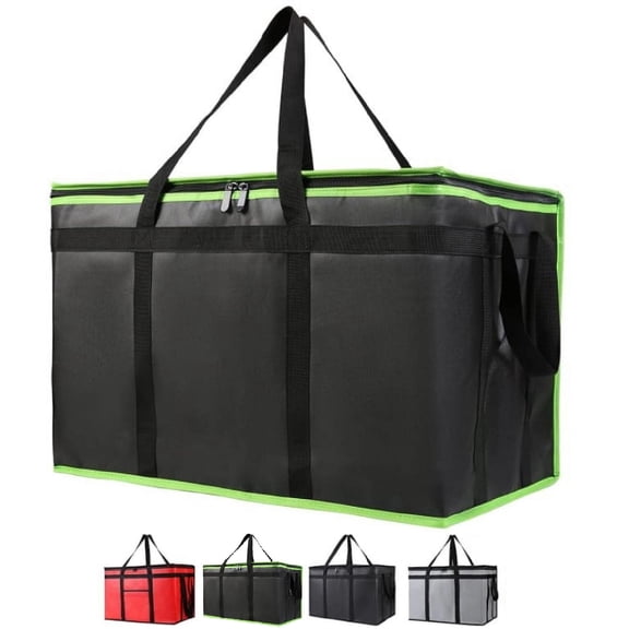 Extra Large Insulated Food Delivery Bag, Hot & Cold Meal Carrier Bag, Catering/Doordash Pizza Warmer, Grocery Tote, Cooler Bag