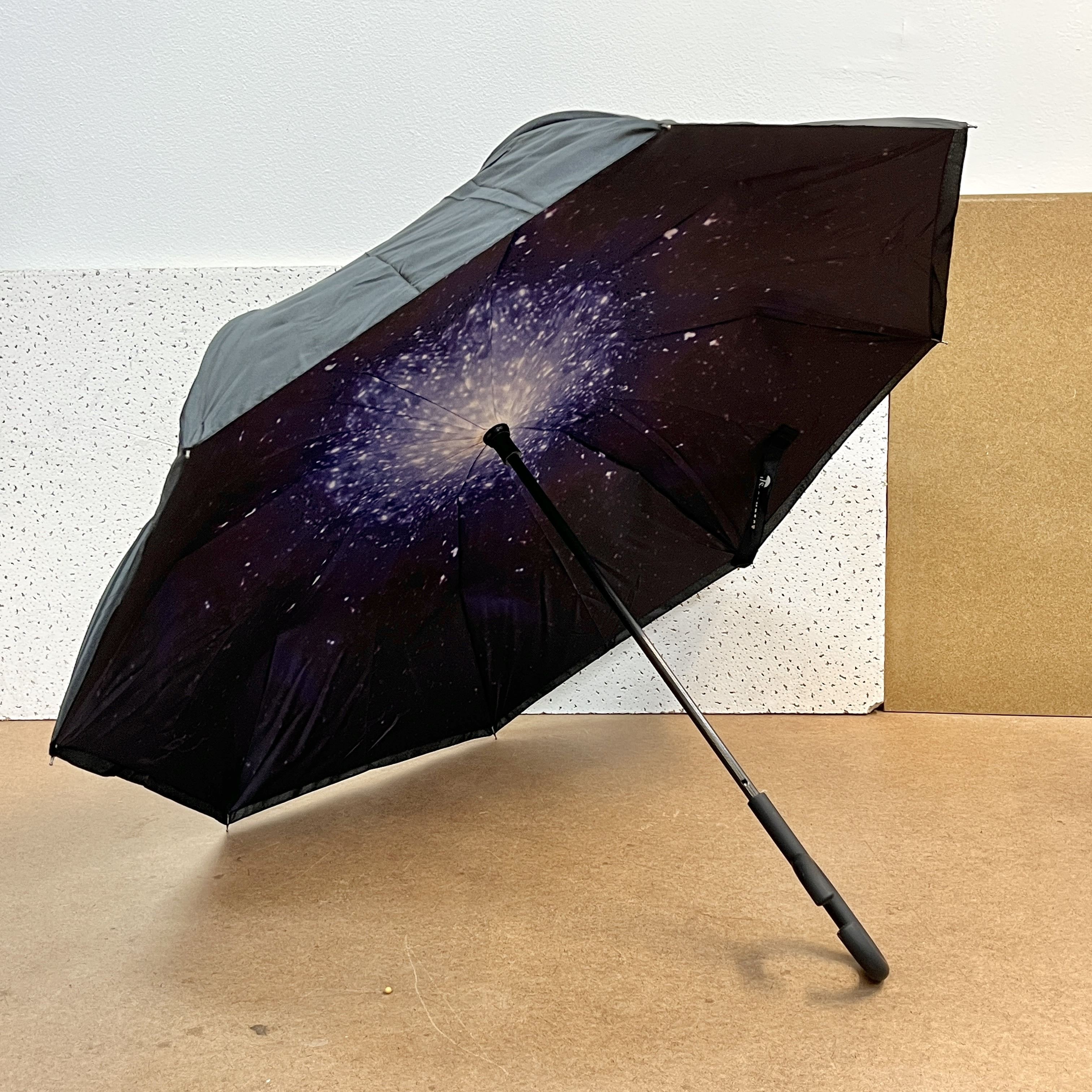 Extra Large Inverted Reverse Umbrella, Windproof & Waterproof C- Shaped Handle, Starry Night