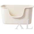 thumbnail image 1 of Extra Large Jumbo Cat Litter Box for Maine Coon Cats, Open Top High-Sided Anti-Splash Litter Pans, Durable XL Kitty Bathroom for Multi-Cat Households (Cream), 1 of 6
