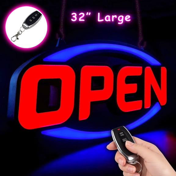 Extra Large Jumbo LED Business Open Sign Ultra Bright 32 Inch Remote Control Animated