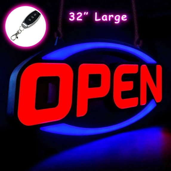 Extra Large Jumbo LED Business Open Sign Ultra Bright 32 Inch Remote Control Animated