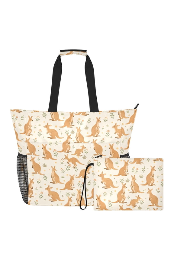 Extra Large Kangaroo Beach Bag for Women Waterproof Tote with Zipper Pockets