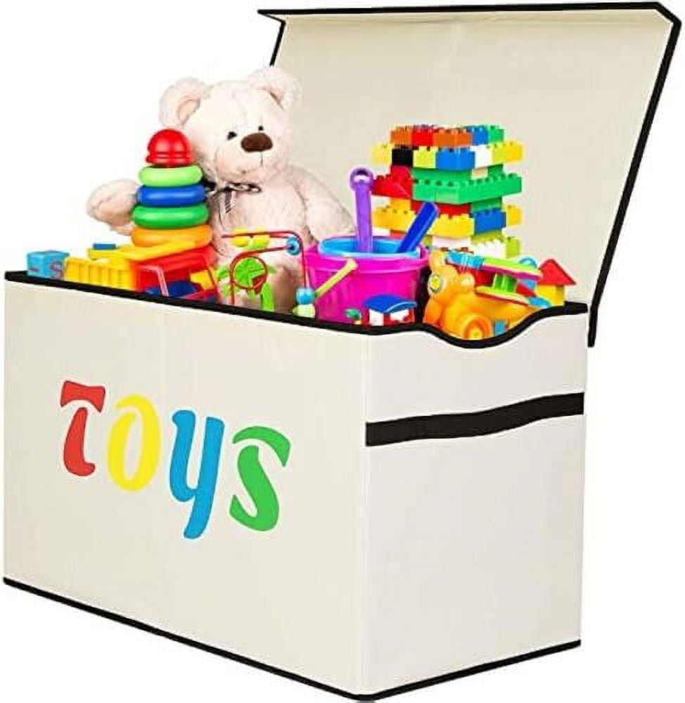 Extra Large Kids Toy Boxes Collapsible Toy Baskets with Lid Handles for