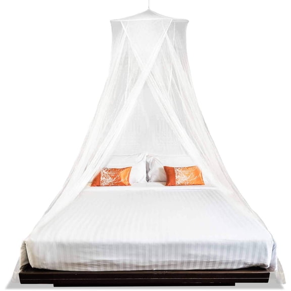 Extra-Large King Mosquito Bed Net, Made for King Queen and Twin, Bed Mosquito Netting | Bed Canopy Curtains, White Mosquito Netting