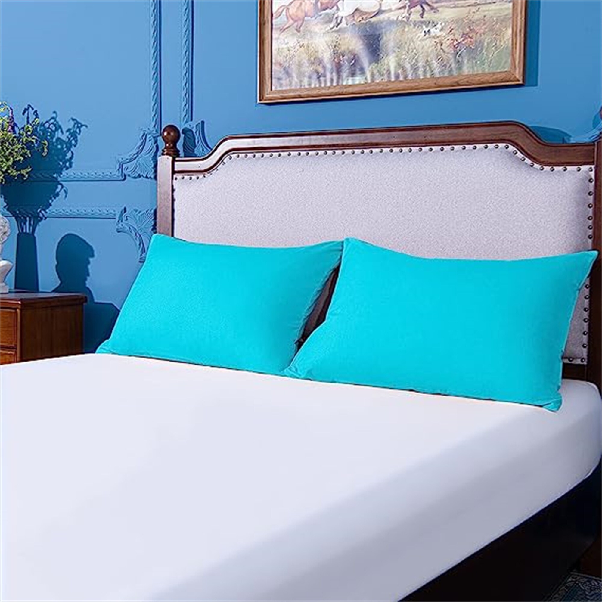 Extra Large King Pillowcases Set King (20" x 40") Blue