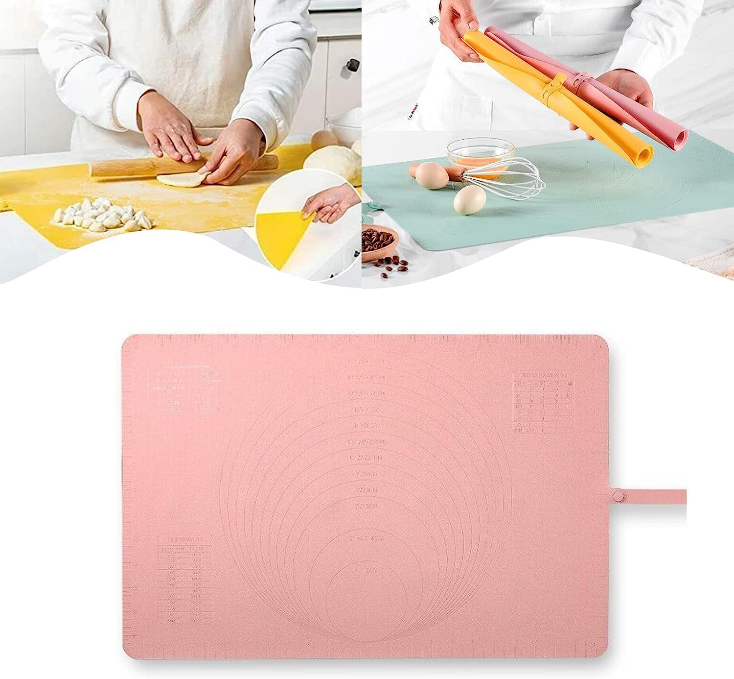 Extra Large Silicone Baking Mat Extra Large Kitchen Silicone Pad  Multifunctional Non Slip Non Stick Silicone Pastry Mats Can Be Rolled up  Large