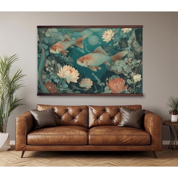 Extra Large Koi Fish Decorative Wall Art Poster , Poster Print Only
