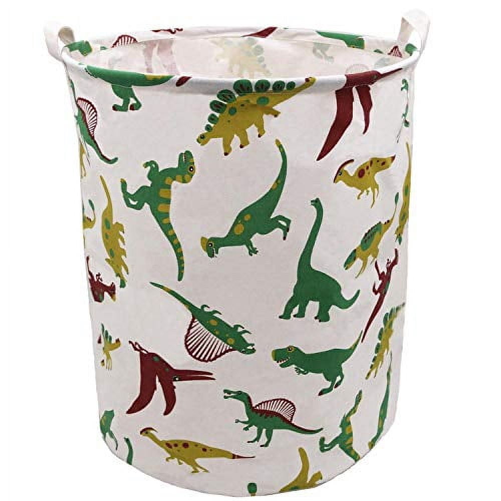 ZUEXT Baby Nursery Collapsible Laundry Hampers with Bilateral Cotton Handles, Dinosaur-01