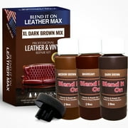 Extra Large Leather Repair Kit, 6 Full Ounces for Furniture, Jacket, Sofa, Car Seat, Boots, Restore Any Material No Mixing Chart Needed (Dark Browns)