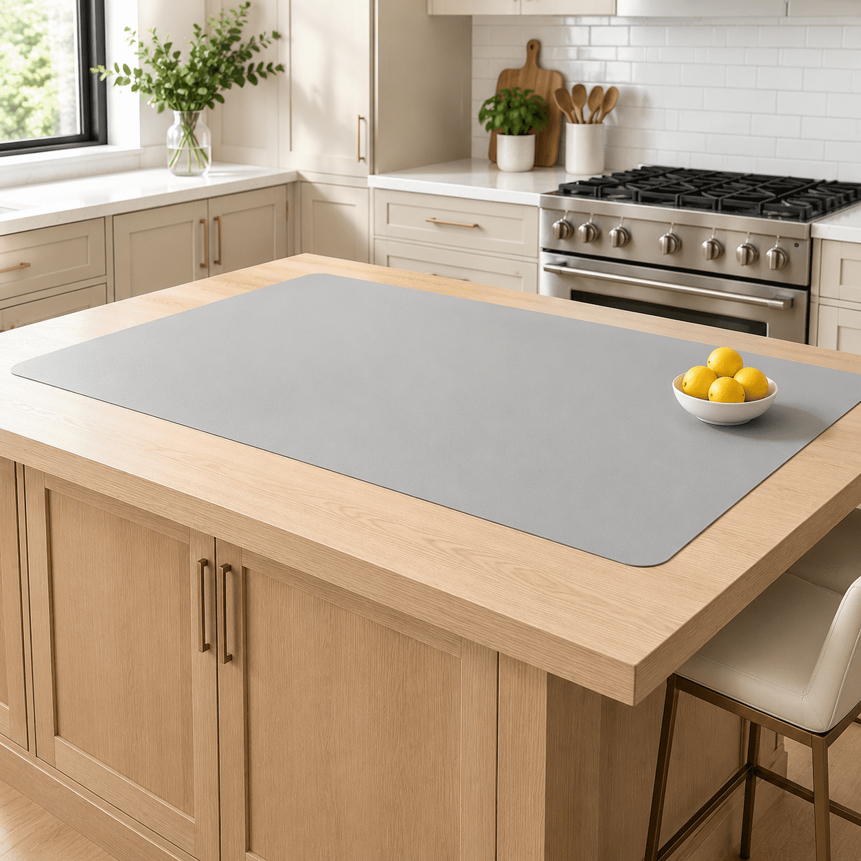 Extra Large Light Gray Silicone Counter Mat 48