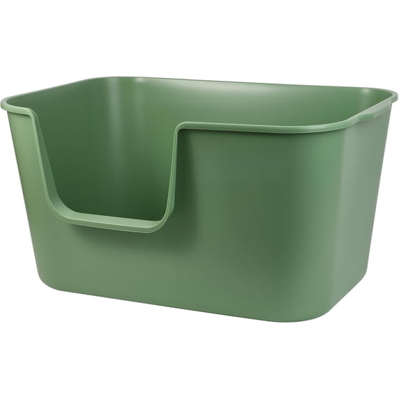 Extra Large Litter Box with High Sides 24.60" Lx16.92 Wx12.99 H,Anti-Splashing Kitty Litter Box,Tool-Free Assembly,Multi cat Litter Box,Jumbo Litter Box (Green)