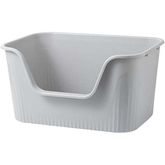 Extra Large Litter Box with High Sides 25.27" Lx17.83 Wx13.11 H,Anti-Splashing,Tool-Free Assembly,Multi Kitty Cat Litter Box,Jumbo (Grey)