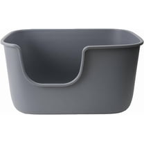 Extra Large Litter Box with High Sides & Low Entry,XL Anti-Splashing Kitty Litter Pan,Jumbo Multi Cat Litter Box,Tool-Free Assembly,Easy to Clean (Grey)