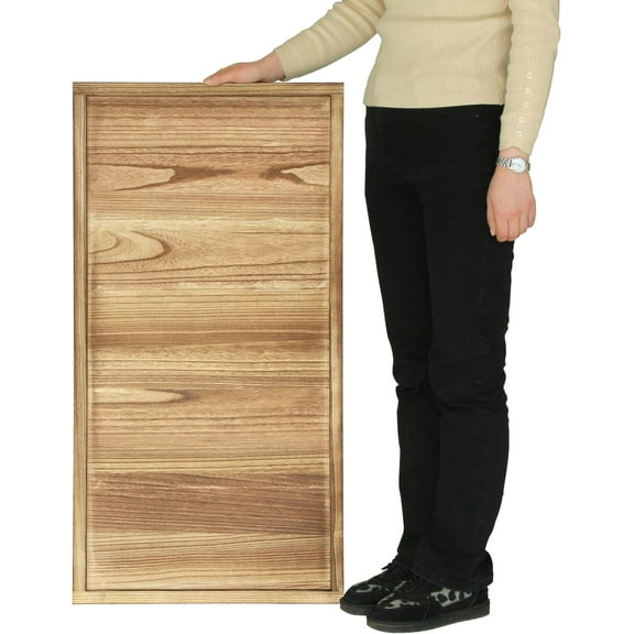 Extra Large Long Rectangle Ottoman Table Tray 40"x20" - Rustic Wooden Nature Serving Tray for Farmhouse Decorative Oversized Coffee Table Trays Living Room Kitchen Counter Breakfast