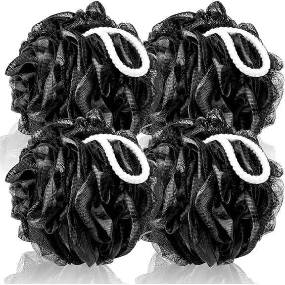 Extra Large Loofah Shower Scrubber for Men 100g Soft Mesh Body Exfoliator 4 Set