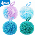 thumbnail image 1 of Extra Large Loofah Sponge, 4 Pack Shower Loofah Bath Sponge, 5.9 Inch Colorful Mesh Shower Sponge Loofa Luffa for Gentle Exfoliating Bath & Shower, 1 of 7
