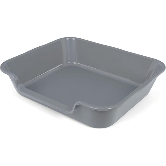 Extra Large Low Entry Cat Litter Box Tray ABS Material 24 Inch L x 20 Inch W Dark Gray