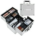 thumbnail image 1 of Extra Large Makeup Case Cosmetic Train Case with Dividers Lockable Makeup Box Organizer, 1 of 6