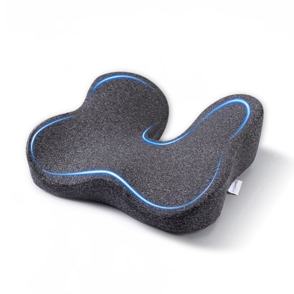 High Density Large Memory Foam Seat Cushion Ergonomic Design for Tailbone Pain Relief Coccyx Cushion , Non-Slip Bottom – Office Chair & Car Seat Cushion for Driving, Back Pain