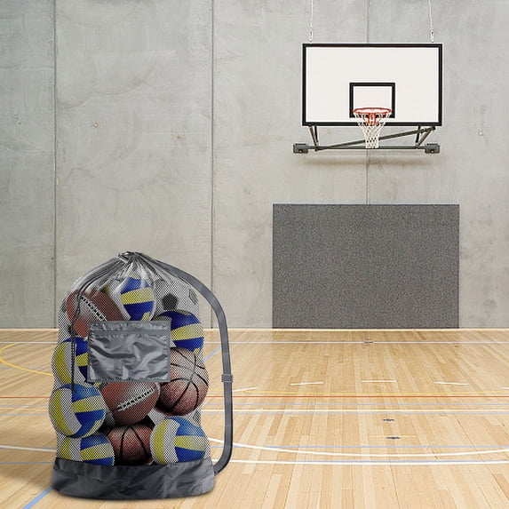 Extra Large Mesh Bag Heavy Duty Drawstring Storage Bag 30" X 40" Hold 10 12 Soccer Basketball Volleyball Sports Equipment Sack Net Bags With Shoulder Strap