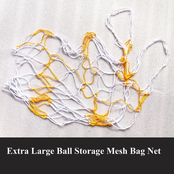 Extra Large Mesh Ball Storage Bag for Sports Balls, 31" Yellow and White